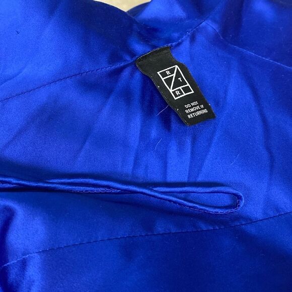 Theia Cobalt Smooth Mermaid Gown - Picture 14 of 14